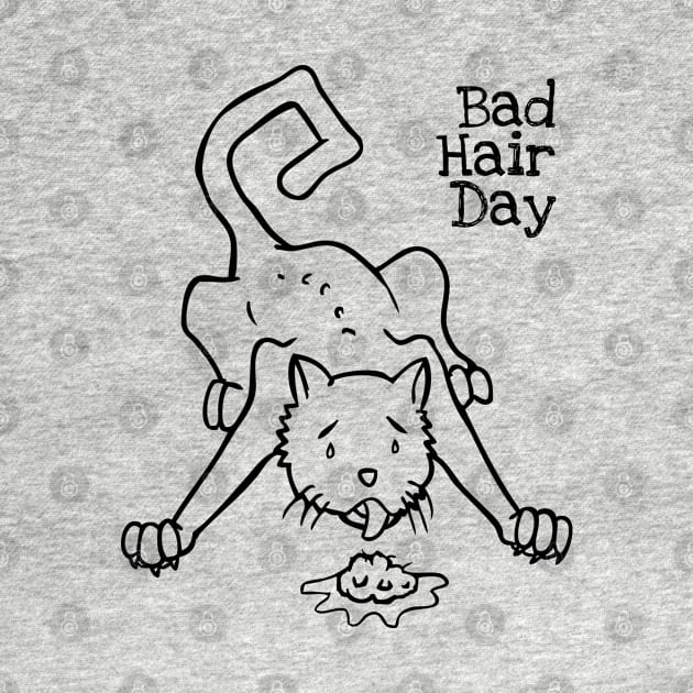 Rude Cat Puking Bad Hair Day Rude Cats Fan by atomguy